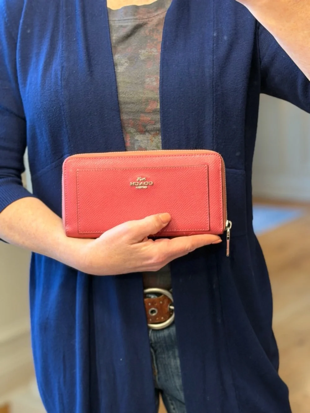 Coach Barbiecore Pink Leather 3/4 Zip Wallet 2010s (GUC)‎